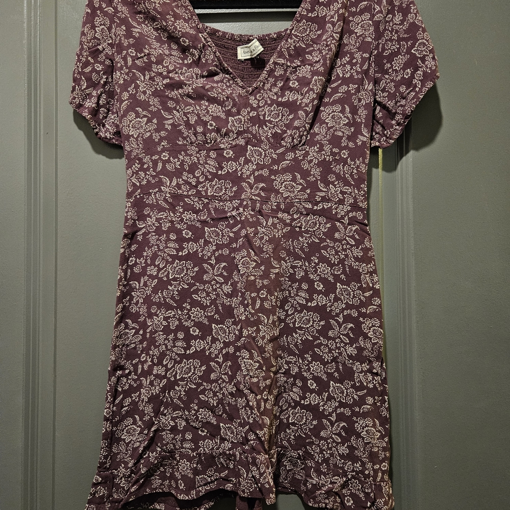 Abercrombie & Fitch Burgundy Floral Mini Dress